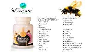 Bee Natural Tabs  Organic Remedy For Allergies Asthma Hormone Imbalance Hot Flashes Essante [upl. by Rehpotsirhcnhoj]