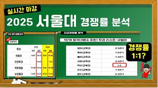 금별쌤의 입전톡2025 서울대 경쟁률분석 [upl. by Monson]