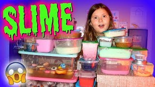 HUGE GROSS SLIME COLLECTION AND SLIME SMOOTHIE PART 2 [upl. by Ardeid]