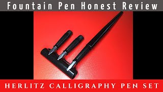 Herlitz calligraphy fountain pen review for blacklettering gothic script texturalis quadrata [upl. by Onitselec133]