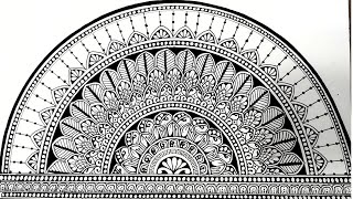 Semi circle Mandala artHow to draw Mandala art for beginners step by step tutorial ThoughtVentures [upl. by Malorie]