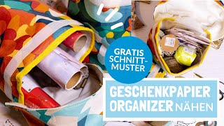 GeschenkpapierOrganizer nähen  Gratis Schnittmuster  Nähanleitung [upl. by Mungam]