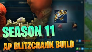 NEW SEASON 11 AP BLITZCRANK BUILD GETTING MY ADC 5 KILLS IN 5 MINUTES  CHALLENGER SMURFS IN BRONZE [upl. by Enyamrahc296]