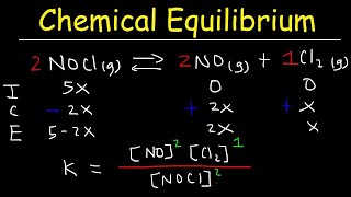 Chemical Equilibrium Constant K  Ice Tables  Kp and Kc [upl. by Jenkel]