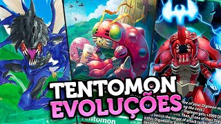 TODAS AS DIGIEVOLUÇÕES DE TENTOMON [upl. by Eeleimaj]