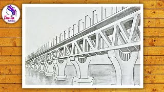 How to draw Padma Bridge step by step  For Beginners  Padma Bridge Pencil Sketch  Padma Bridge [upl. by Tepper225]