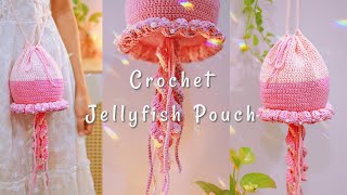 Easy Crochet Jellyfish Pouch Tutorial  inspired by pixzel2k  Chenda DIY [upl. by Chace424]