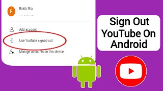 How to Sign out from YouTube on android Phone 2024  logout youtube account [upl. by Enirbas]