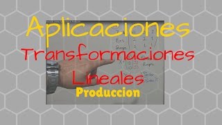 Transformaciones Lineales Aplicaciones en Produccion [upl. by Wetzel241]