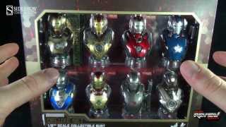 Collectible Spot  Hot Toys Iron Man 3 Iron Man Collectible Bust Deluxe Set [upl. by Nawed]