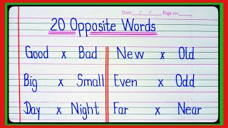 20 Opposite WordsOpposite Words In EnglishOpposite Words l Opposite Words l Antonyms in English l [upl. by Otrebogir]