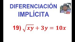 19 Diferenciación Implícita DerivaciónDerivada de una raíz cuadrada con Producto [upl. by Nirok]