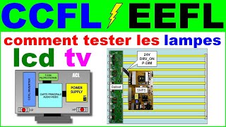 Comment tester un tube ccfl eefl électronique de télévision LCD en panne  ccfl LCD tv lamp tester [upl. by Lemire]