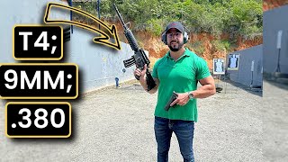 FUZIL T4 9MM OU 380 DIA DE TIRO VLOG HR [upl. by Thorlay]