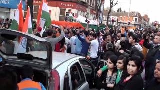 India WC2011 Champions Leicester Melton Road celebrations 02042011 [upl. by Adiahs]