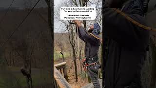 Zip line in the Pocono mountains at Camelback Resorts Pennsylvania [upl. by Adnarim989]