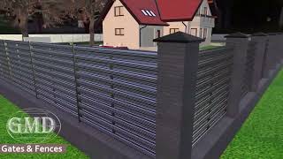 Horizontal Picket Fence Installation Instruction  Montare Gard XLO23 [upl. by Feenah]