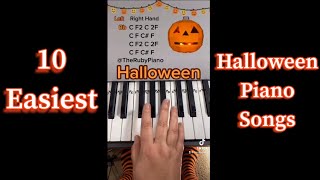 🎃 10 Easiest Halloween Songs Piano Turorial With Letter Notes 👻 [upl. by Labotsirc]