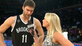 Brook Lopez on the Nets close win over the Knicks [upl. by Alorac999]