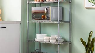 Discount Storage Rack Silver 5Tier Mesh Shelving Unit Storage Shelves Metal [upl. by Allyce]