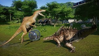 SPINORAPTOR VS STEGOCERATOPS GIGANTSPINOSAURUS SINOCERATOPS PENTACERATOPS amp IGUANODON JURASSIC [upl. by Sauer]