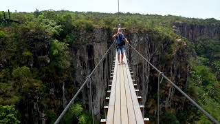 Nyanga Zimbabwe Mutarazi Falls Sky Walk and zip line [upl. by Ilarin]