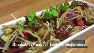 Ensalada de Pasta Mediterránea con Salchicha [upl. by Wistrup]