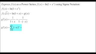 Power Series for ln1x² [upl. by Ynohta]