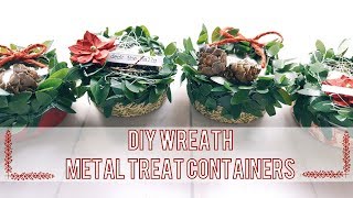 DIY Mini Wreath Tin Can Containers  Steppin Up Dollar Tree Products [upl. by Erek]