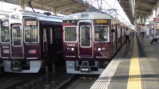 【営業運転初日！】阪急7300系VVVF化リニューアル車7303F 快速急行梅田行き 阪急茨木市駅 [upl. by Giacinta]