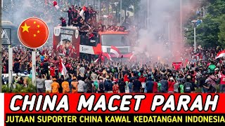 SUNGGUH DILUAR DUGAAN‼️ JUTAAN SUPORTER CHINA KAWAL TIMNAS INDONESIA MENUJU STADION QINGDAO [upl. by Imhskal]