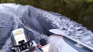 Honda 5HP 4Stroke outboard motor going full speed [upl. by Eixid772]