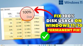 Fix 100 DISK USAGE Windows 11 amp Windows 10 2024 [upl. by Cruce]