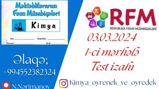 RFM 03032024《1ci mərhələ》Respublika fənn müsabiqəsi 7ci sinif kimya rfm keşfetteyiz [upl. by Alikee607]