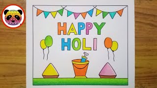 Holi Drawing  Holi Drawing Easy  Holi Special Drawing  Holi Festival Drawing  Happy Holi Draw [upl. by Makell110]