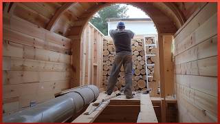 Man Builds Underground Sauna in his Backyard  Start to Finish by DmitryLukinDIY [upl. by Lalat352]