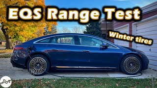 2022 MercedesBenz EQS 580 – Highway Range Test  Realworld Efficiency Winter Tires [upl. by Ynnod91]