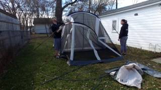 New tent timelapse of Coleman WeatherMaster 6Person Screened Tent [upl. by Rehsu]