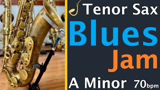 Tenor Saxophone Blues Groove Backing Track Jam in A Minor  Improvisation [upl. by Llerrut412]