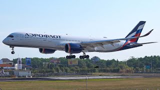 Aeroflot Airbus A350941 rute MoskowDenpasar kembali di bukaPlane spotting Denpasar DPSWADD [upl. by Lachance]