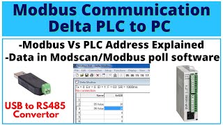 How to receive data in PC from Delta PLC by Modbus  Delta PLC Modbus Address  English [upl. by Bentlee428]