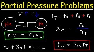 Daltons Law of Partial Pressure Problems Mole Fraction Chemistry Gas Laws [upl. by Radack]