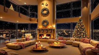 Snow Wind at Night on Window to Fall Asleep Instantly with Deep Relaxing on Cozy and Christmas Space [upl. by Tierell866]