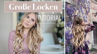 Große Locken mit Lockenstab machen mit Klemme  Hair Tutorial [upl. by Nicolais945]