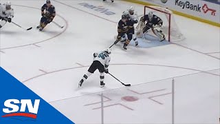 Sharks’ Erik Karlsson Buries Wrister For 1st Goal Of Season [upl. by Aynwad]