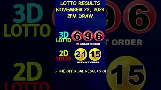 Lotto Result November 22 2024 2pm Draw shorts [upl. by Jews959]