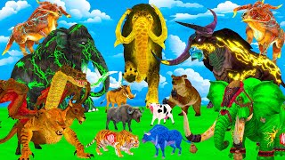 5 Giant Mammoth Elephant Cow Vs Giant Tiger Vs Crocodile Attack Gorilla Buffalo Saved Woolly Mammoth [upl. by Wunder586]