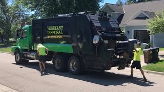 Vierkant Disposal Rear Loader Garbage Truck Carter and Gary On Yard Waste [upl. by Ettereve]