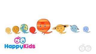 Planets Space And Stars  Learning Songs Collection For Kids And Children With Lyrics  Happy Kids [upl. by Dnomayd]