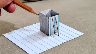 easy 3d drawing on paper for beginner [upl. by Kahcztiy]